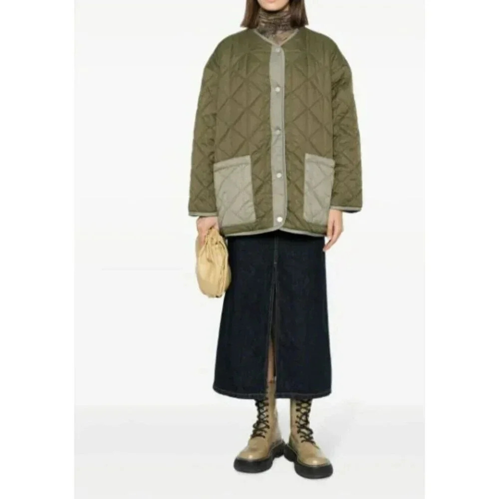 UGG Olive Amelea Reversible Quilt Oversized Jacket Long Sleeves Size M Women's - Picture 5 of 16